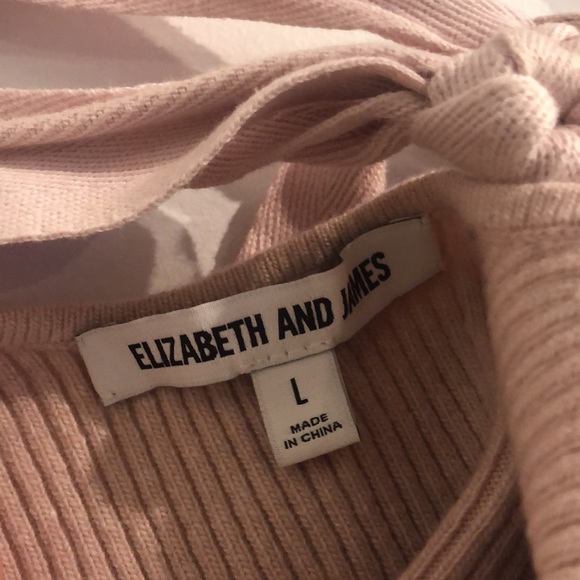 Elizabeth and James Fay Petal-Pink Tie Back Long Sleeve Sweater - Picture 8 of 9